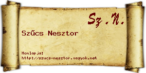 Szűcs Nesztor névjegykártya
